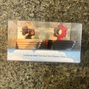 Universal Bath Tub and Sink Stopper Plug Set - Beige & Black/Red Camouflage
